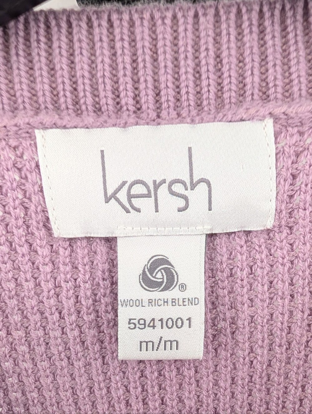 Women's Kersh Woolrich Blend Lavender Knit Crewneck Sweater - Picture 6 of 7
